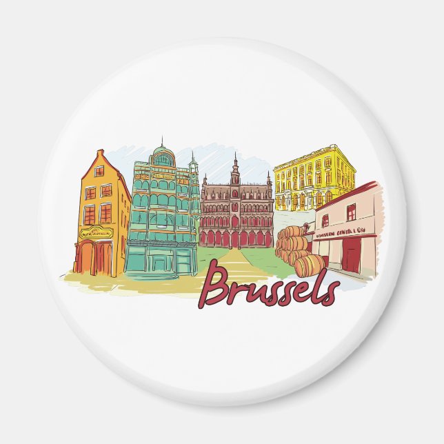 Brussels, Belgium Famous City Magnet (Front)