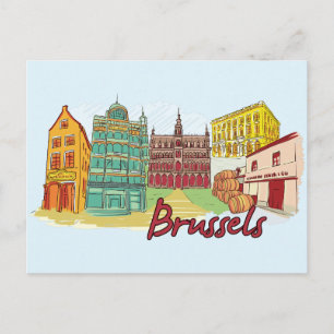 Brussels, Belgium Famous City Postcard