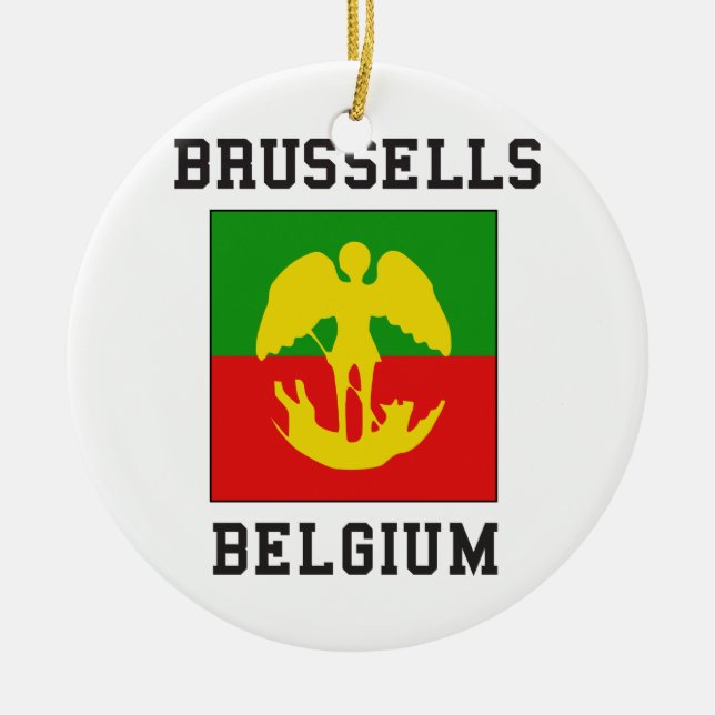 Brussels Belgium Flag Ceramic Ornament (Front)
