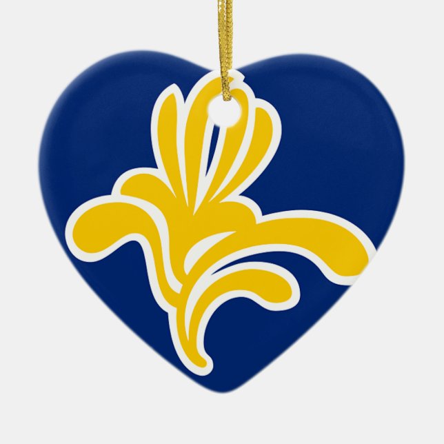 Brussels (Belgium) Flag Ceramic Tree Decoration (Front)