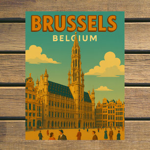 Brussels, Belgium Historic Gothic Travel Postcard