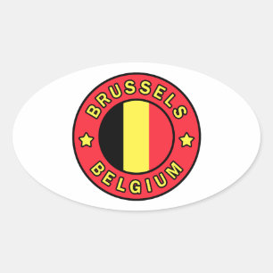 Brussels Belgium Oval Sticker