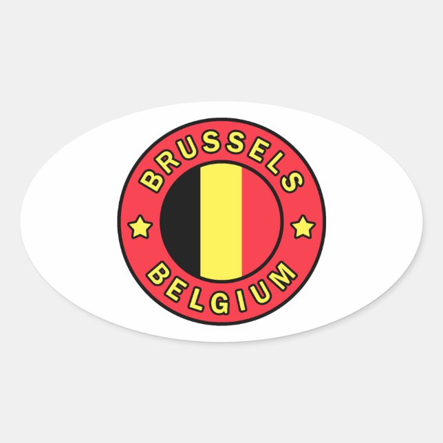 Brussels Belgium Oval Sticker (Front)