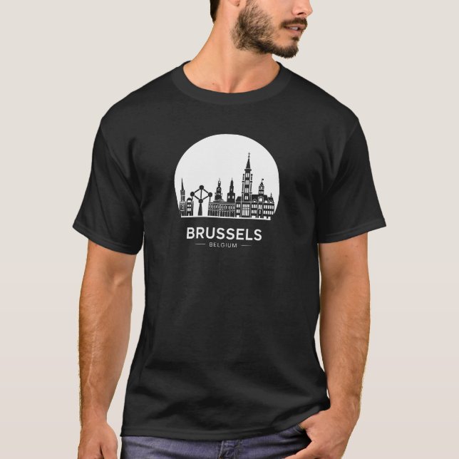 Brussels Belgium Skyline T-Shirt (Front)