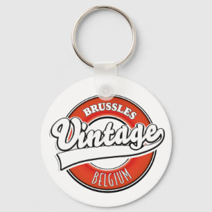 Brussels Belgium vintage logo Key Ring