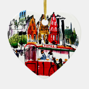 Brussels City Ceramic Tree Decoration