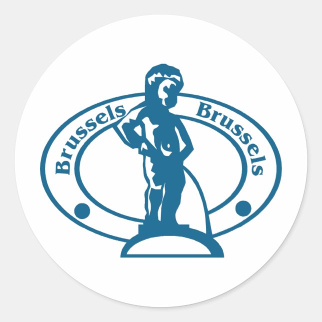 brussels classic round sticker (Front)