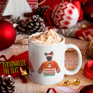 Brussels Dog Wearing Ugly Sweater Xmas Dog Lover Coffee Mug