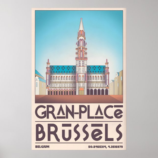 Brussels Grand Place Art Print - Architectural (Front)