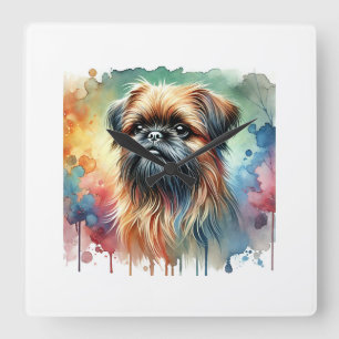 Brussels Griffon 211024AREF125 - Watercolor Square Wall Clock