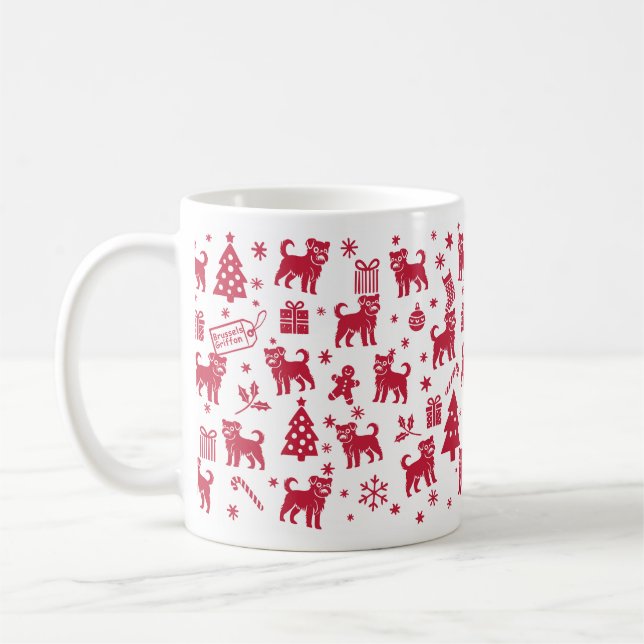 Brussels Griffon Christmas Design Coffee Mug (Left)