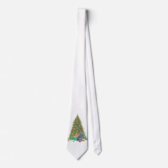 Brussels Griffon Christmas Tree Tie (Front)