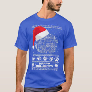 Brussels Griffon Cute Happy Holidays Christmas  T-Shirt