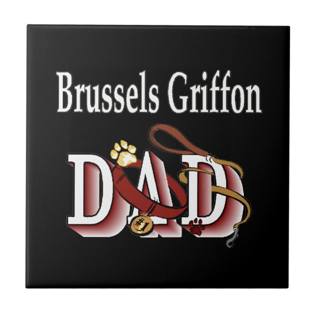 Brussels Griffon Dad Ceramic Tile (Front)