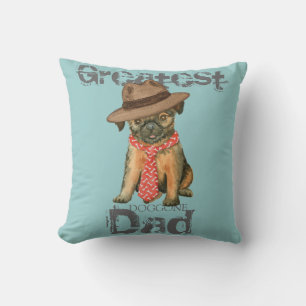 Brussels Griffon Dad Throw Pillow