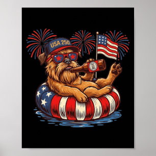 Brussels Griffon Dog 250th Aamerica Patriotic Usa Poster