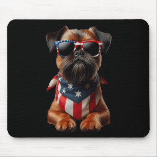 Brussels Griffon Dog 4th Of July American Independ Mouse Pad