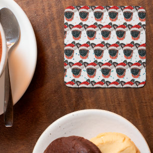 Brussels Griffon Dog Breed Christmas Square Paper Coaster