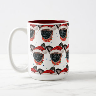 Brussels Griffon Dog Breed Christmas Two-Tone Coffee Mug