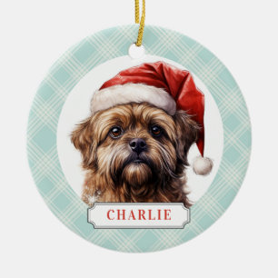 Brussels Griffon Dog Ceramic Circle Ornament