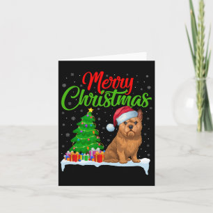 Brussels Griffon Dog Christmas Tree Lights Xmas Do Card