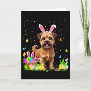 Brussels Griffon Dog Easter Egg Hunt Bunny Ear Hap Card