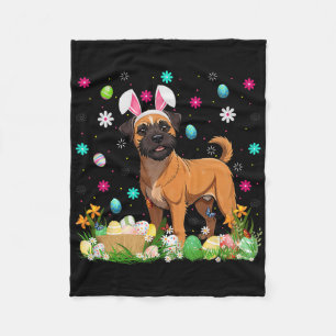 Brussels Griffon Dog Easter Egg Hunt Bunny Ear Hap Fleece Blanket