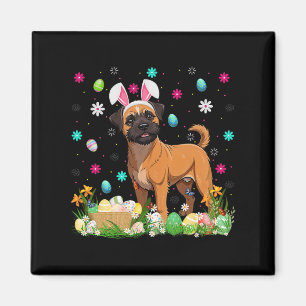 Brussels Griffon Dog Easter Egg Hunt Bunny Ear Hap Magnet