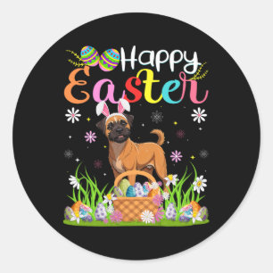 Brussels Griffon Dog Happy Easter Egg Hunt Bunny E Classic Round Sticker