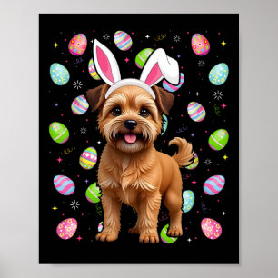 Brussels Griffon Dog Happy Easter Egg Hunt Bunny E Poster