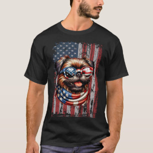 Brussels Griffon Dog Lover US Flag 4th Of July T-Shirt