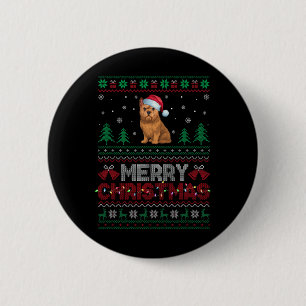 Brussels Griffon Dog Lovers Santa Hat Christmas Tr 6 Cm Round Badge