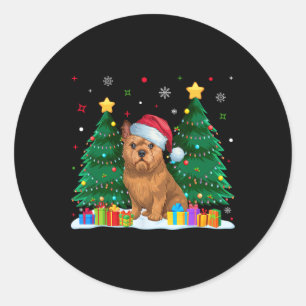 Brussels Griffon Dog Lovers Santa Hat Ugly Christm Classic Round Sticker