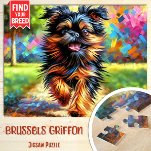 Brussels Griffon Dog Portrait Acrylic Art Print Jigsaw Puzzle