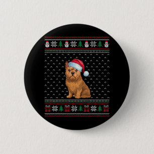Brussels Griffon Dog Wearing Santa Hat Ugly Xmas D 6 Cm Round Badge
