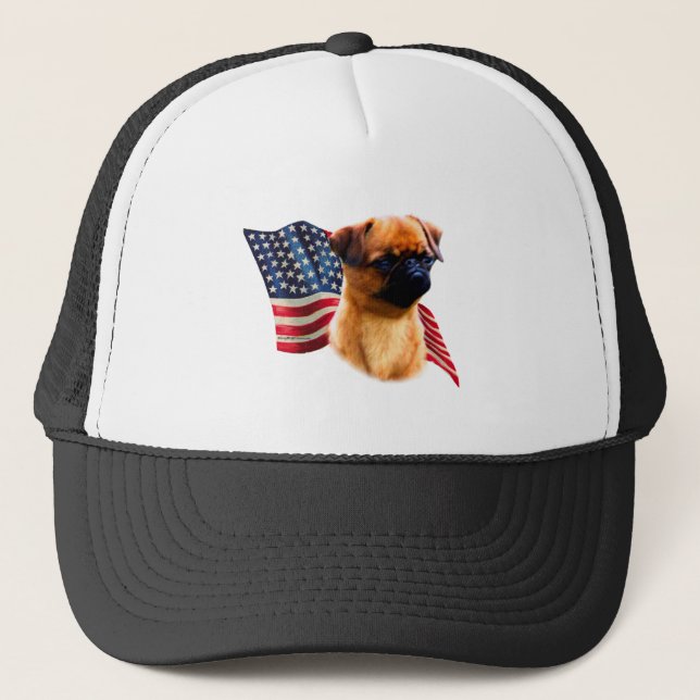 Brussels Griffon Flag Trucker Hat (Front)
