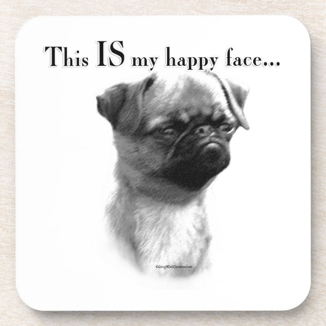 Brussels Griffon Happy Face Coaster (Front)