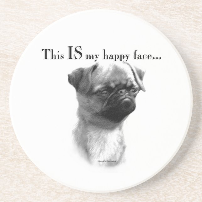 Brussels Griffon Happy Face Coaster (Front)