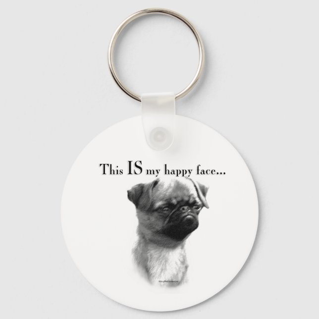 Brussels Griffon Happy Face Key Ring (Front)