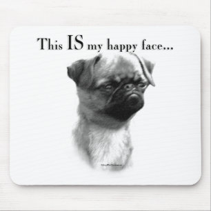 Brussels Griffon Happy Face Mouse Pad
