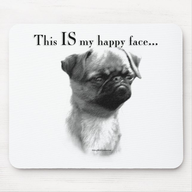 Brussels Griffon Happy Face Mouse Pad (Front)