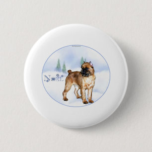 Brussels Griffon Noel 6 Cm Round Badge