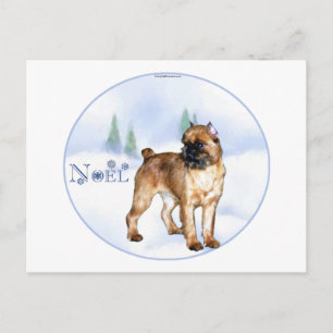Brussels Griffon Noel Holiday Postcard