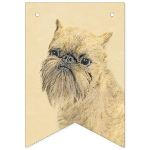 Brussels Griffon Painting - Cute Original Dog Art Bunting