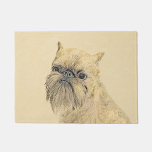 Brussels Griffon Painting - Cute Original Dog Art Doormat