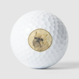 Brussels Griffon Painting - Cute Original Dog Art Golf Balls