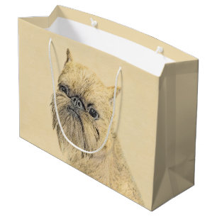 Brussels Griffon Painting - Cute Original Dog Art Large Gift Bag