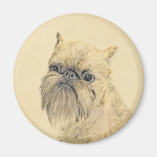 Brussels Griffon Painting - Cute Original Dog Art Magnet