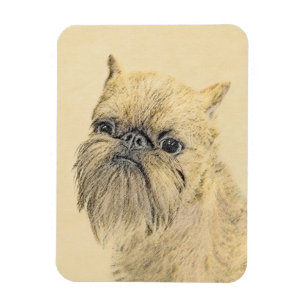 Brussels Griffon Painting - Cute Original Dog Art Magnet