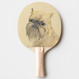 Brussels Griffon Painting - Cute Original Dog Art Ping Pong Paddle